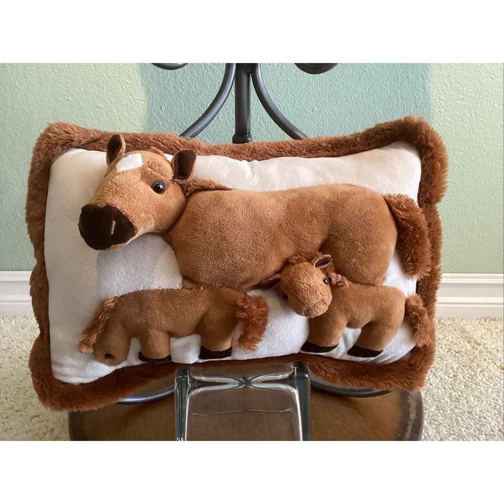 Rare JAAG Plush 3-D Horse Pillow 18"